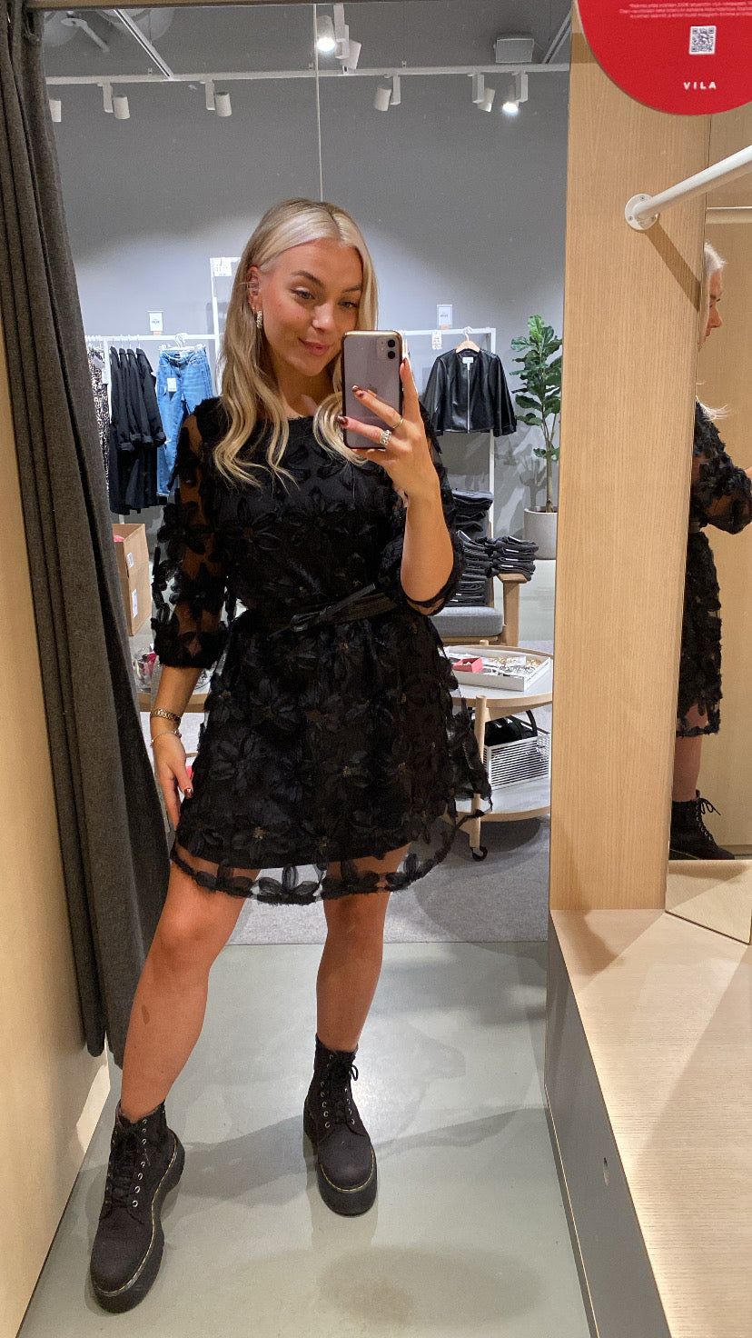 VIFLORA Short Dress - Black Beauty